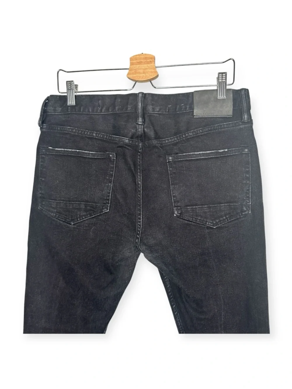 AllSaints Cigarette Fit Jeans Black Wash Size 33